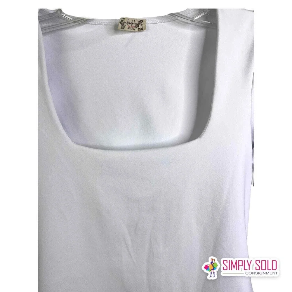 Free People Truth Or Square Womens S White Bodysuit Long Sleeve Stretch Top‎